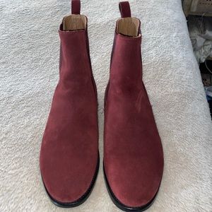 COPY - Oro Los Angeles Suede Chelsea Boot in Burgundy (re-list)